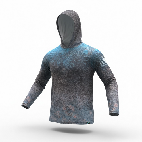 Blue Reef - Long sleeve hooded shirt UPF 50